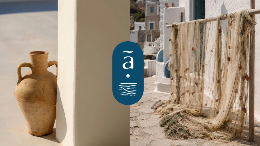 anasa mare steht für einen modernen mediterranen Ort, geboren aus dem Gefühl von Anása: Aufatmen, Weite, Ruhe.
